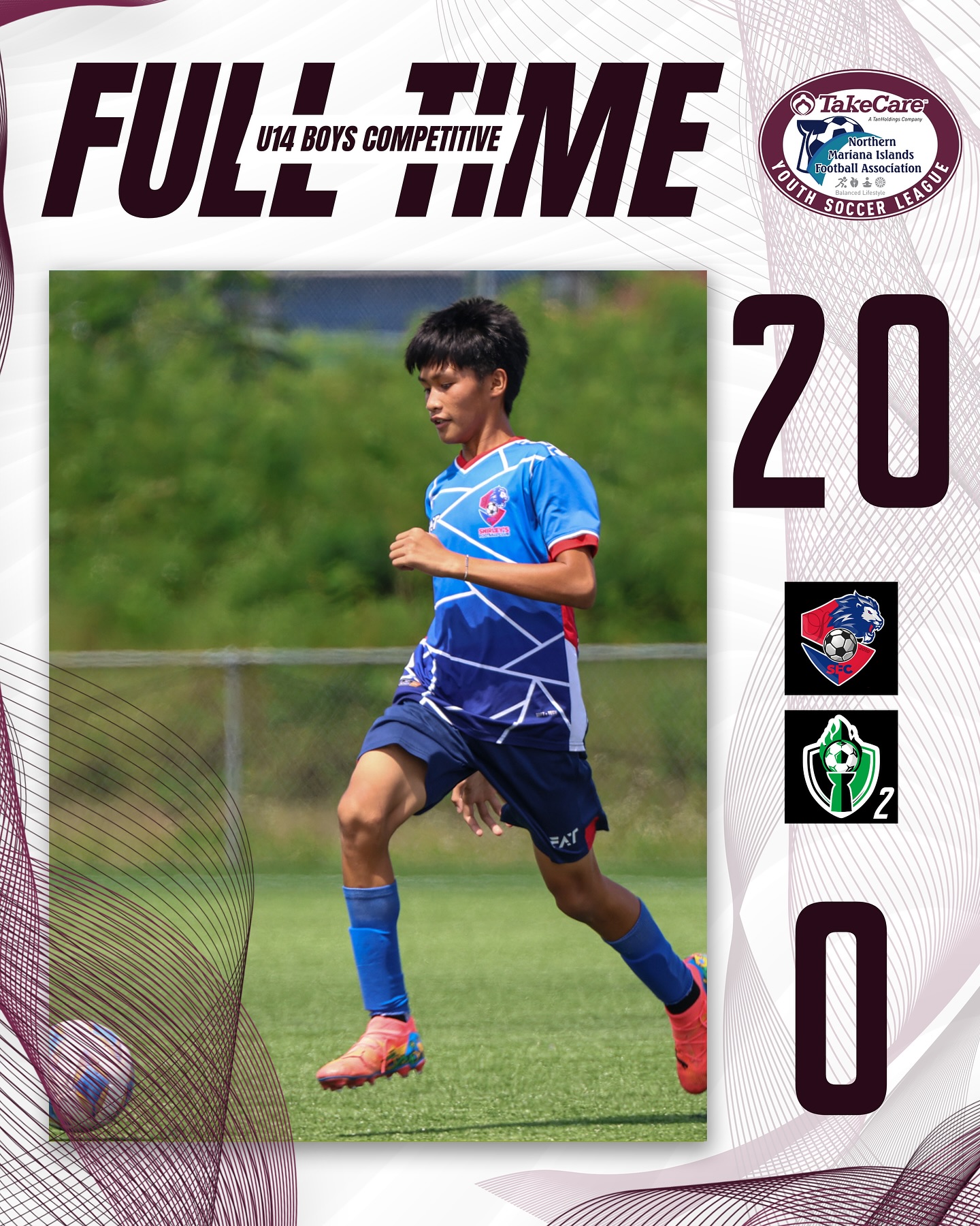 May be an image of 1 person, playing soccer, playing football and text that says 'O TakeCare Take Ca U14 FUL BOYS COMPETITIVE TME Northe .લ..518 YOUTH Loti otball tNla ssaclation sociation குருக் SOCCER 20 2 O'