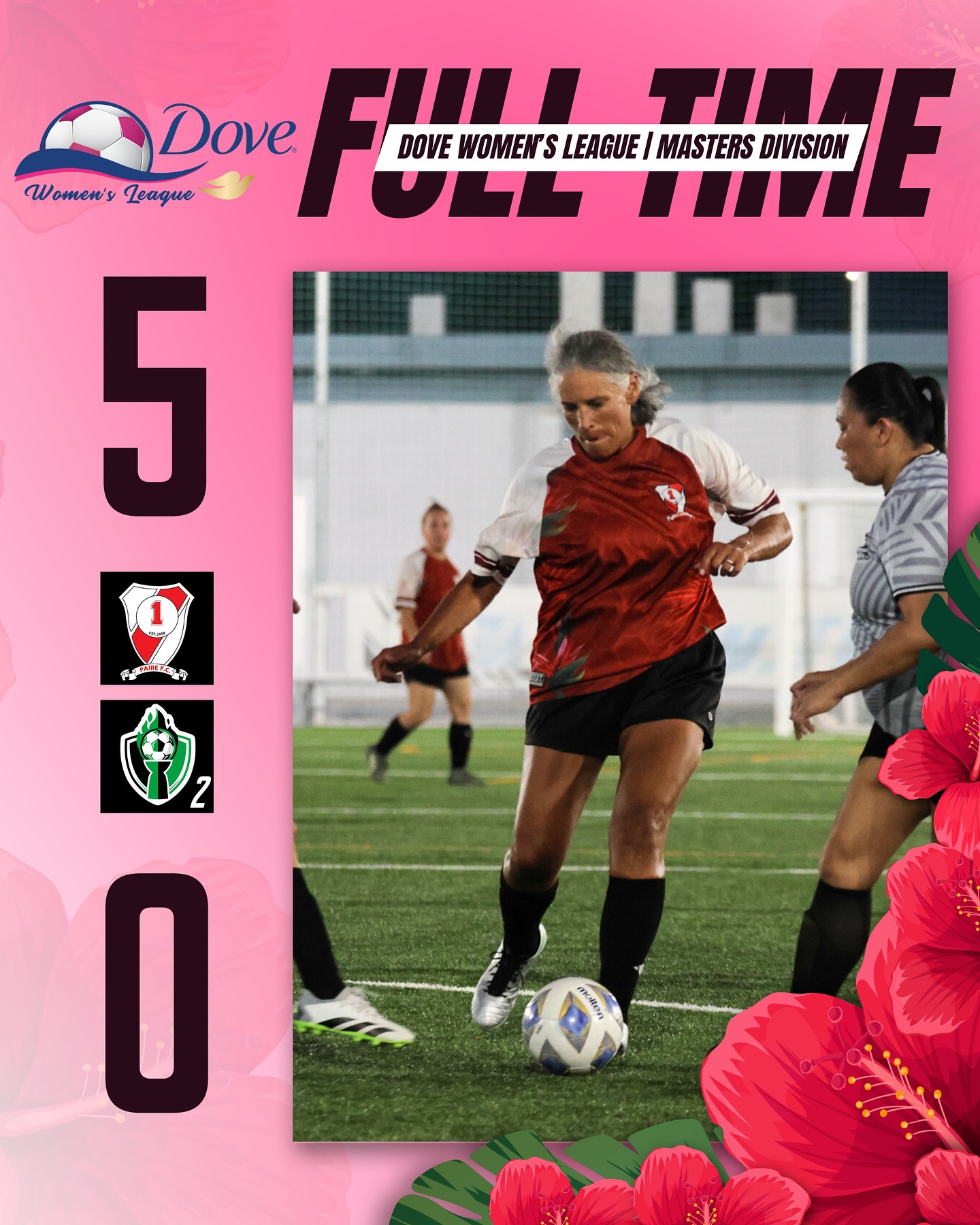 May be an image of 3 people, people playing soccer and text that says 'ODove Dove FWLI FULLTHE UL DOVE WOMEN'S LEAGUE MASTERS THE DIVISION Women's Leaque 5 የመመሪለኤል 2 O 050 安'