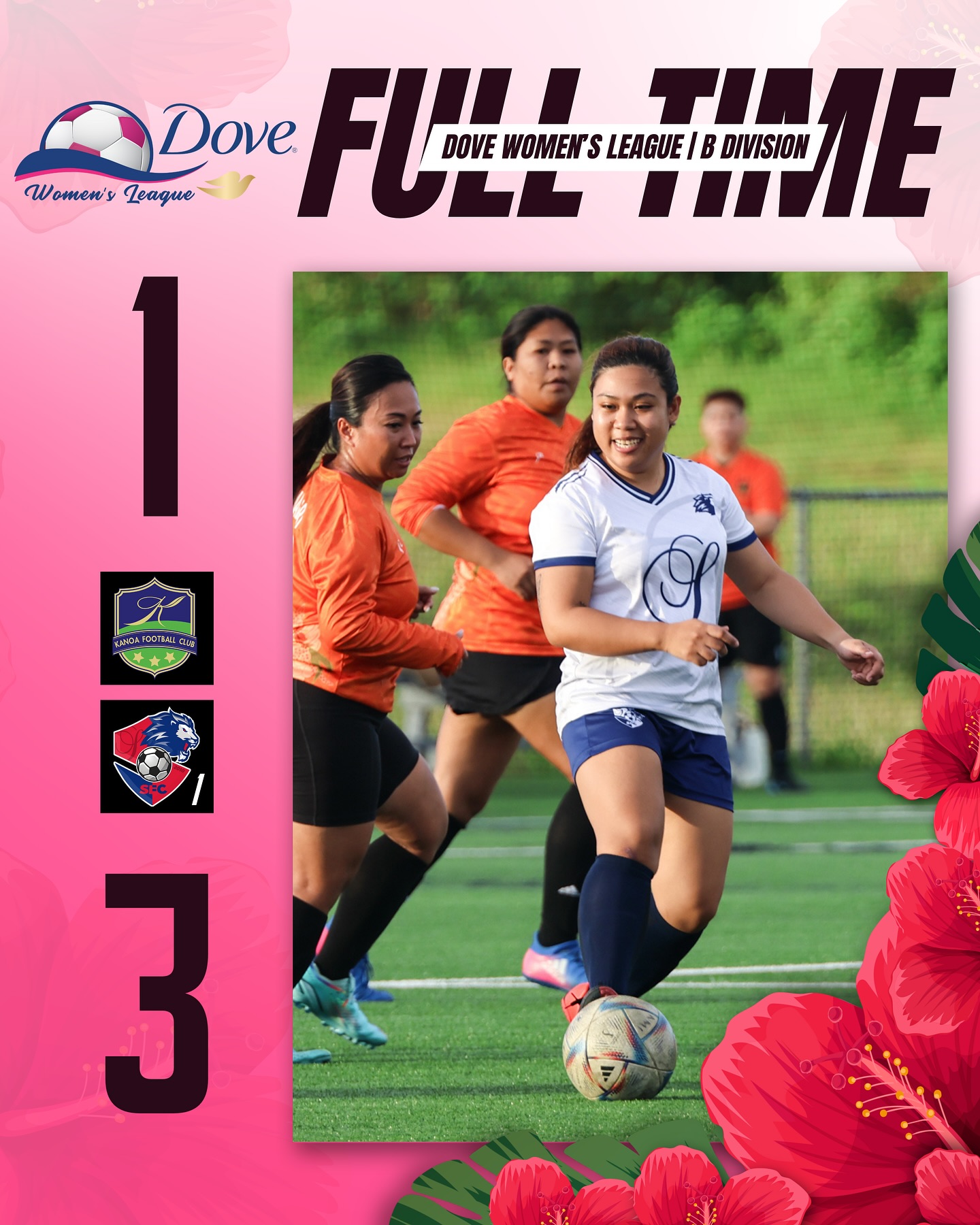 May be an image of 2 people, people playing soccer and text that says 'Dove FLLL FLLLTHE OLE DOVE WOMEN'S LEAGUE IB AΕ DIVISION Women's Leaque 1 KCOTb ነ 3'