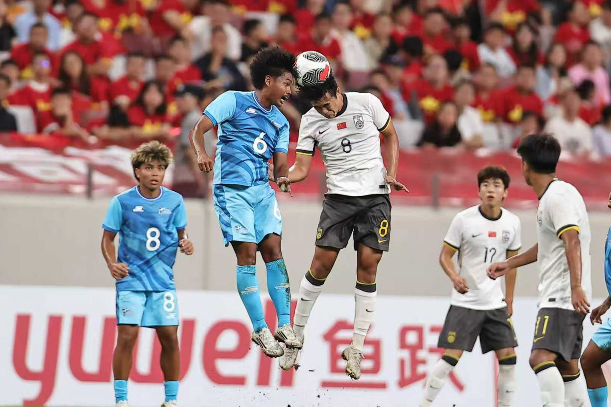 May be an image of 6 people, people playing soccer, people playing football and text