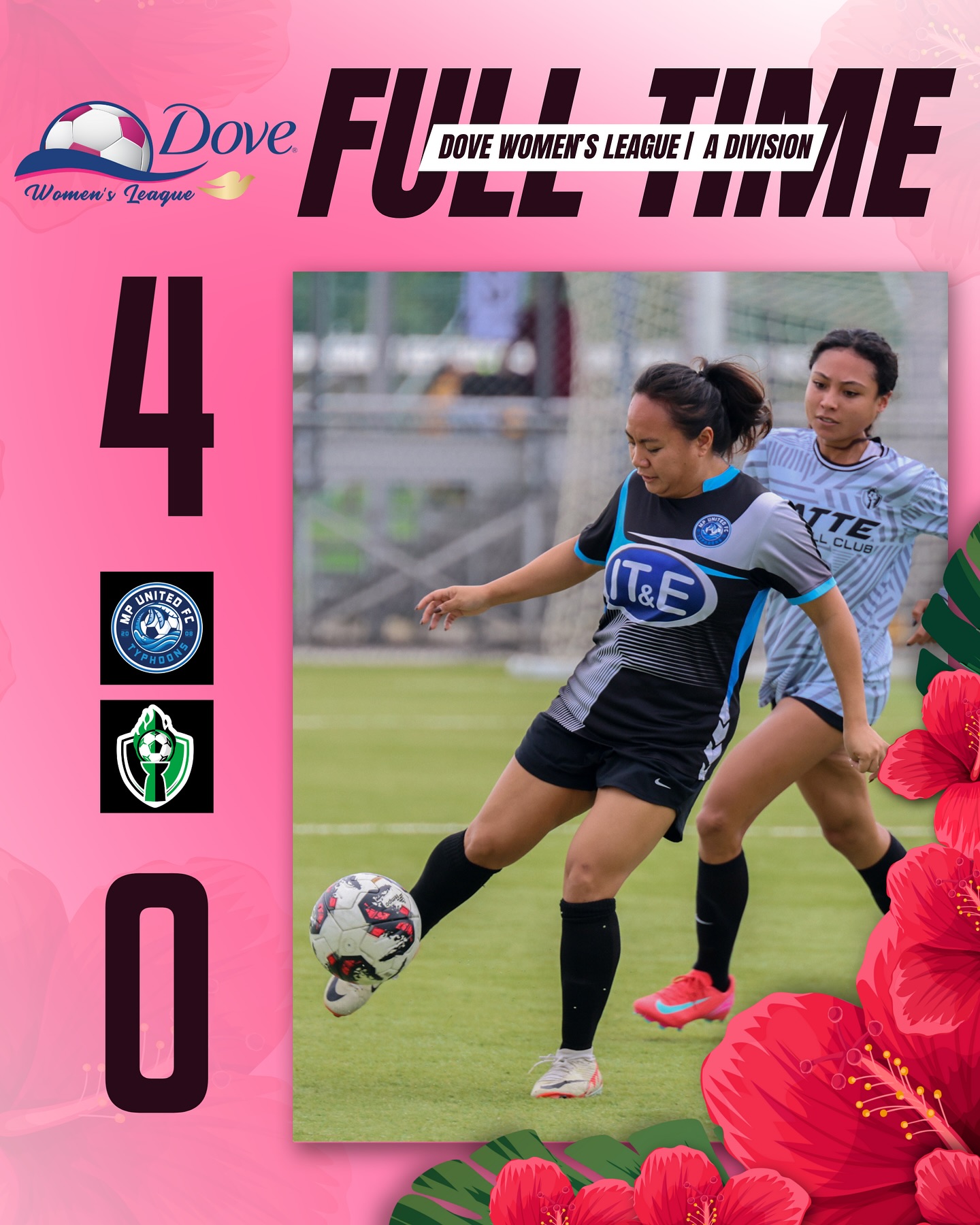 May be an image of 1 person, playing football, playing soccer and text that says 'Dove FULLTAE DOVE WOMEN'S LEAGUE THE / A DIVISION Women's Leaque FLI ULE 4 ATNER UNITEDE CLUB T&E E O'