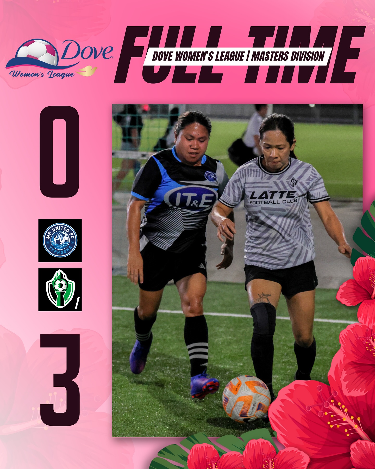 May be an image of 2 people, people playing soccer and text that says 'FU DFULTE UL DOVE WOMEN'S LEAGUE THE MASTERS DIVISION Women's Leaque Dove O NTERE SUNITED ITRE FOOTEALLCLUE LATTE FOOTBALL CLUB 1 3'