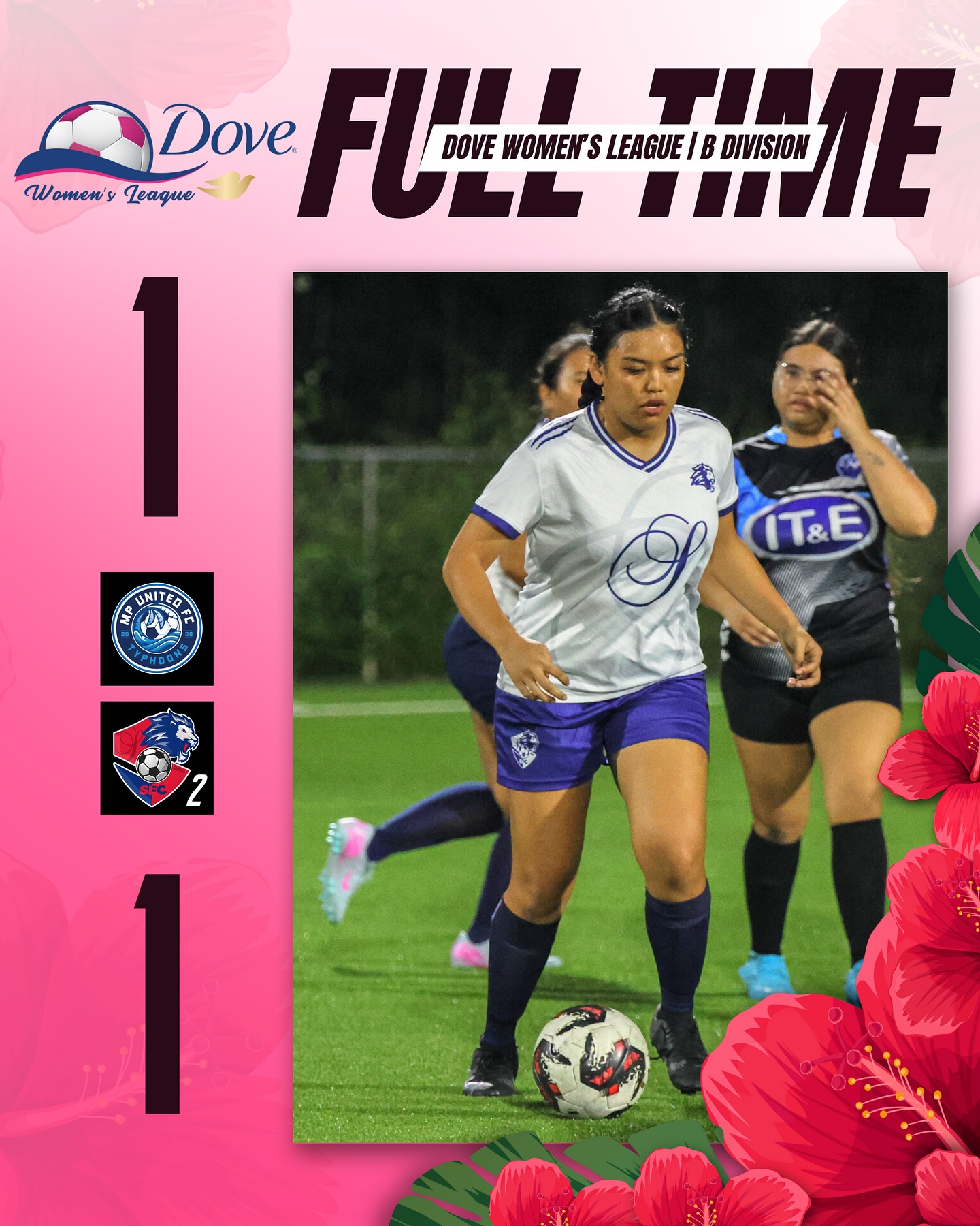 May be an image of 2 people, people playing soccer and text that says 'Dove FLLL FLLLT OL DOVE WOMEN'S LEAGUE IB Women's Leaque THIE DIVISION 1 法 በየትቨትትስ UNITED pOp IT&E 2 1'