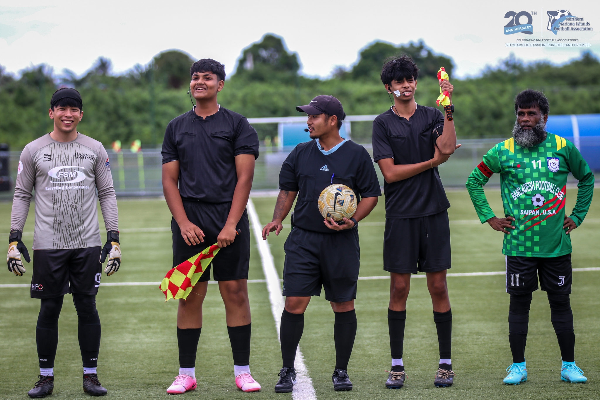 May be an image of 5 people, people playing soccer, people playing football and text
