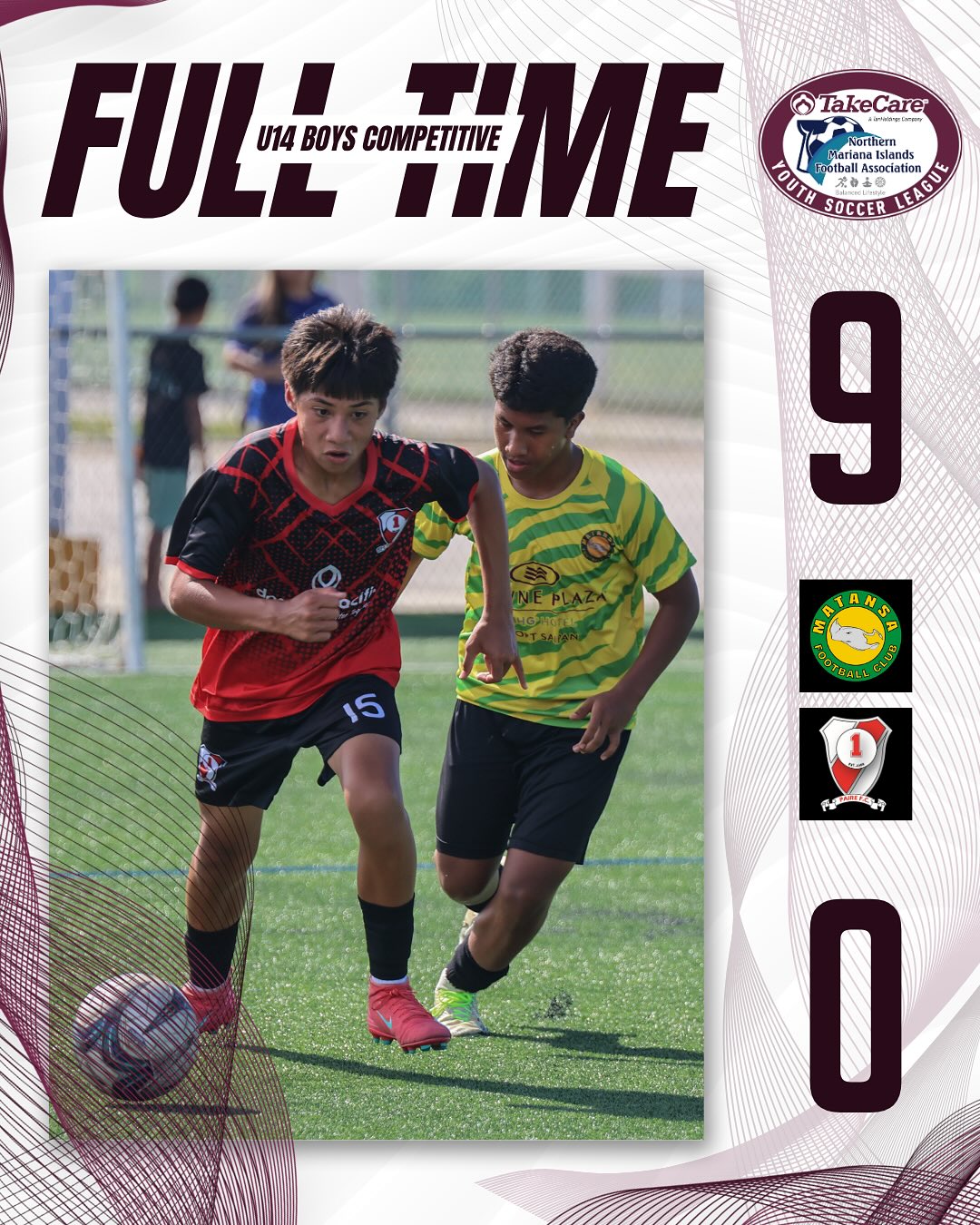 May be an image of 2 people, people playing soccer, people playing football and text that says 'FULL FULLTME U14 BOYS COMPETITIVE TME O Take TakeCare Care に Northern त TOυΤΑ ัน ΧόΑς otball N Association ssociation SOCCER 9 E 15 西灣手 O'