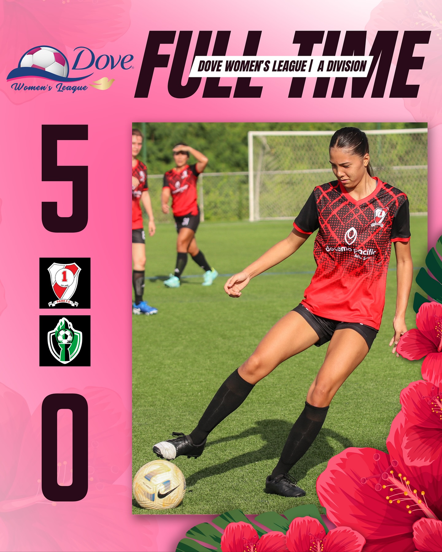 May be an image of soccer, football and text that says 'Dove FLI FLLLTE ULL DOVE WOMEN'S LEAGUE TME / A DIVISION Women's A 5 ፋረወናሔኤት emo Pacifie O'