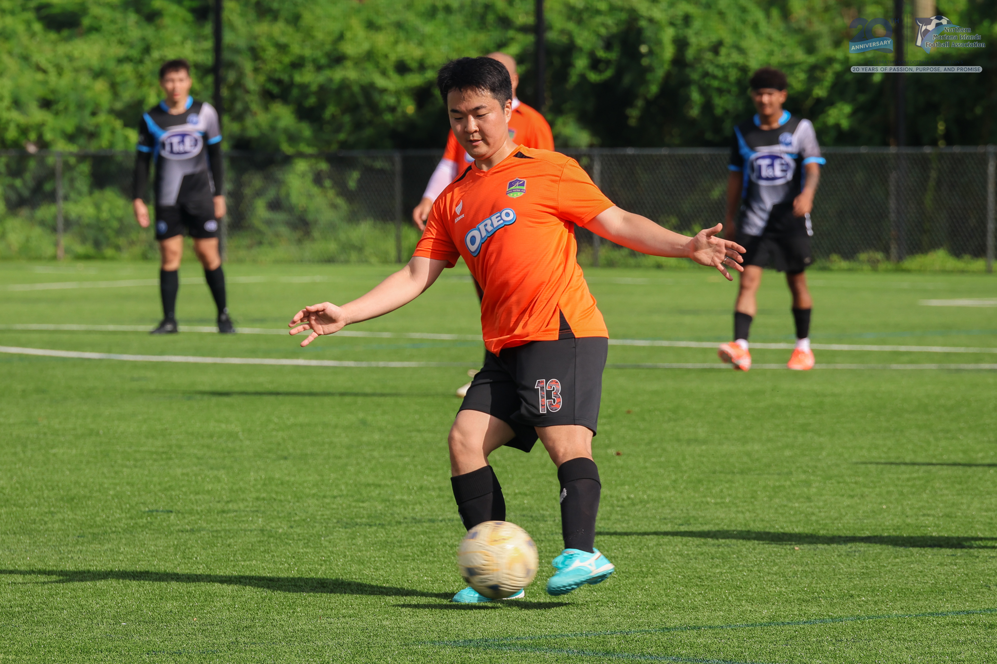 May be an image of soccer, football, cleats, grass and text