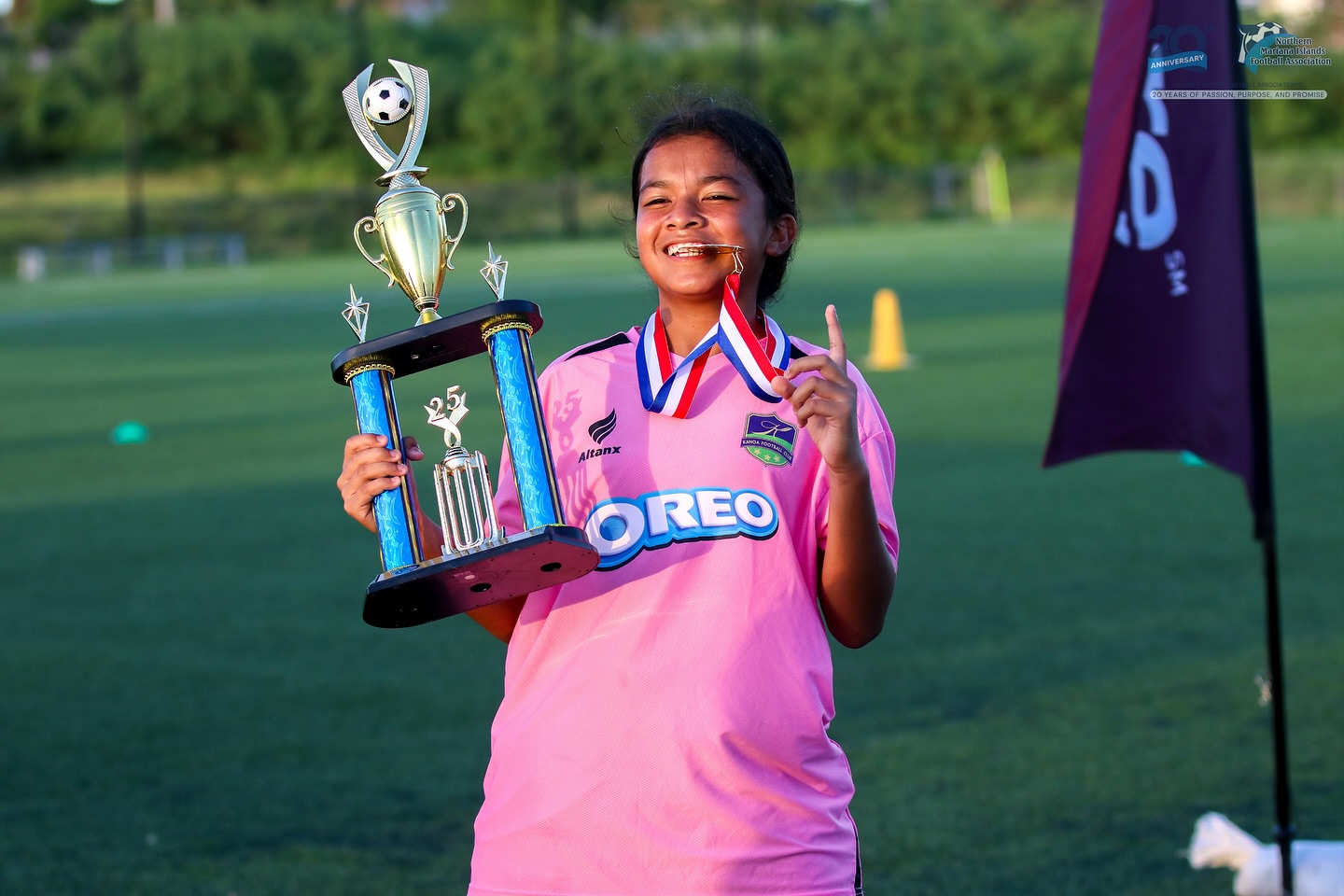 May be an image of football, soccer and text